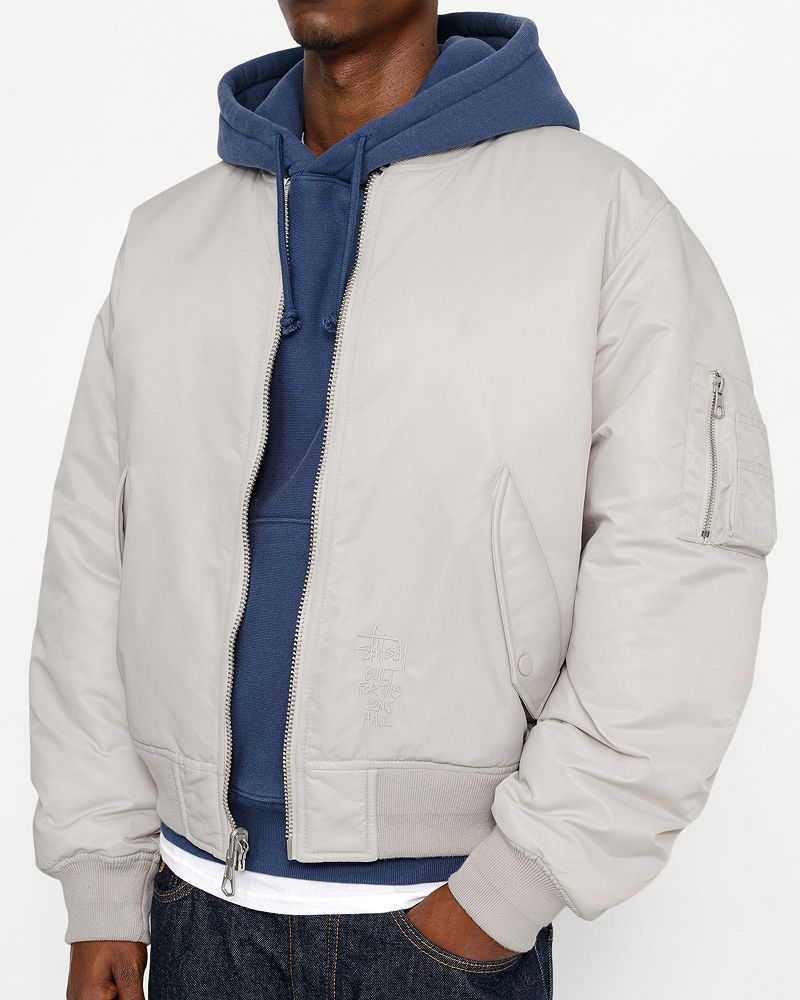 STUSSY BUILT REVERSIBLE BOMBER JACKET Grise | STUSSY-56388