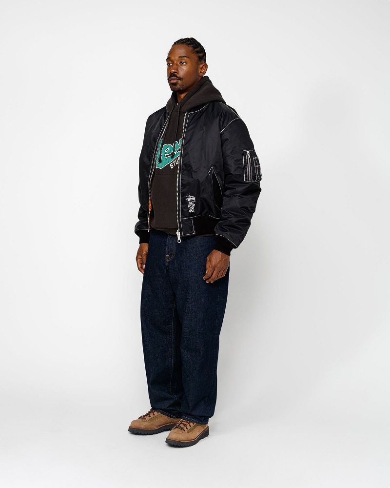 STUSSY BUILT REVERSIBLE BOMBER JACKET Noir | STUSSY-56384