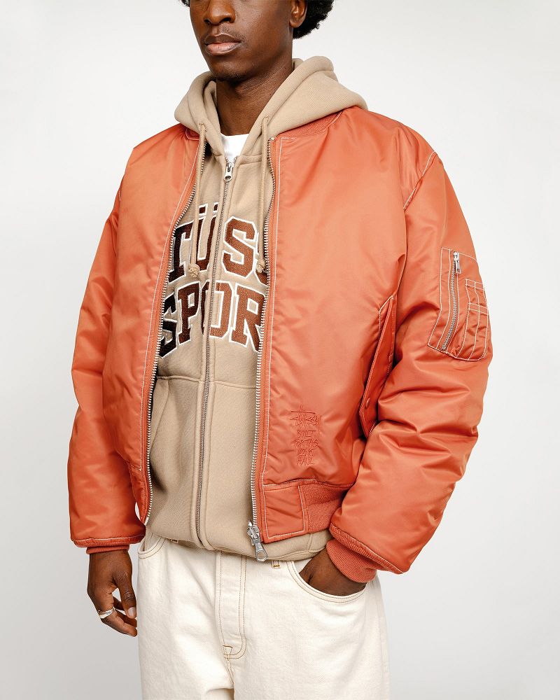 STUSSY BUILT REVERSIBLE BOMBER JACKET Rouge Foncé | STUSSY-56386