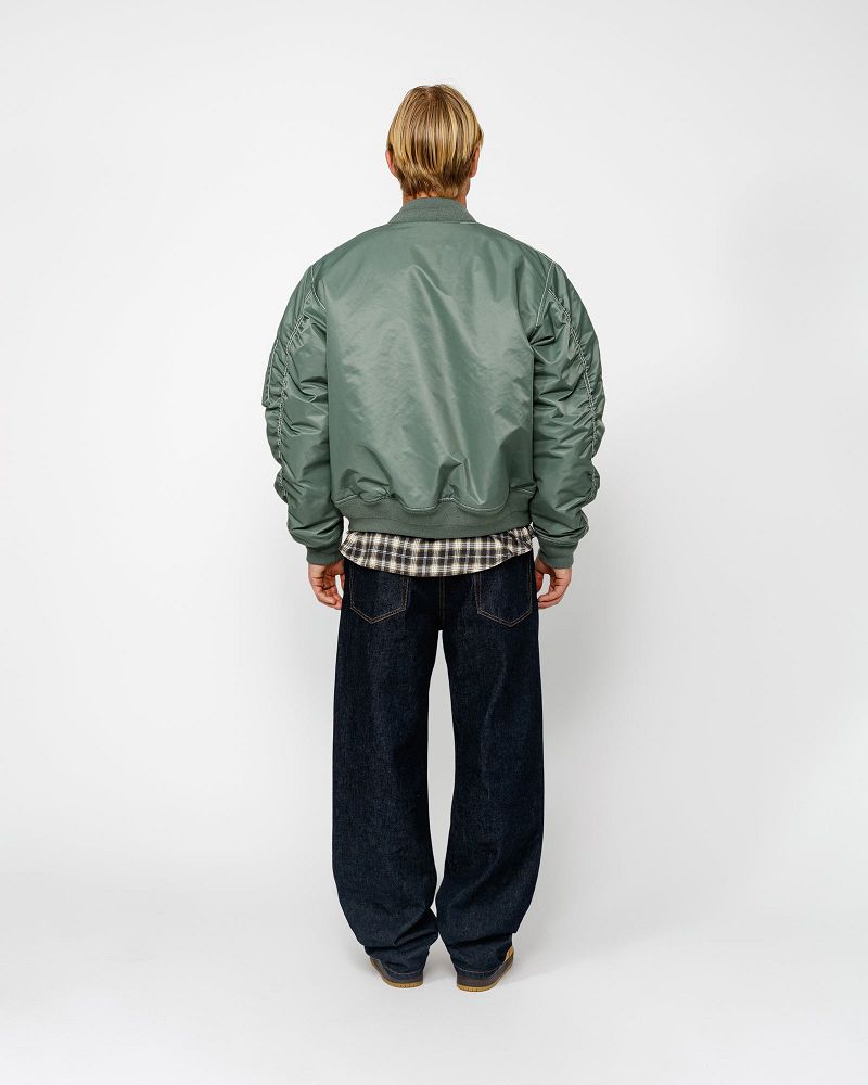 STUSSY BUILT REVERSIBLE BOMBER JACKET Vert | STUSSY-56387