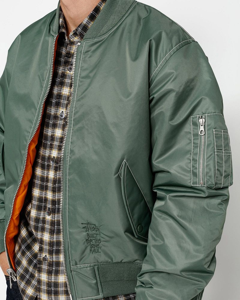 STUSSY BUILT REVERSIBLE BOMBER JACKET Vert | STUSSY-56387