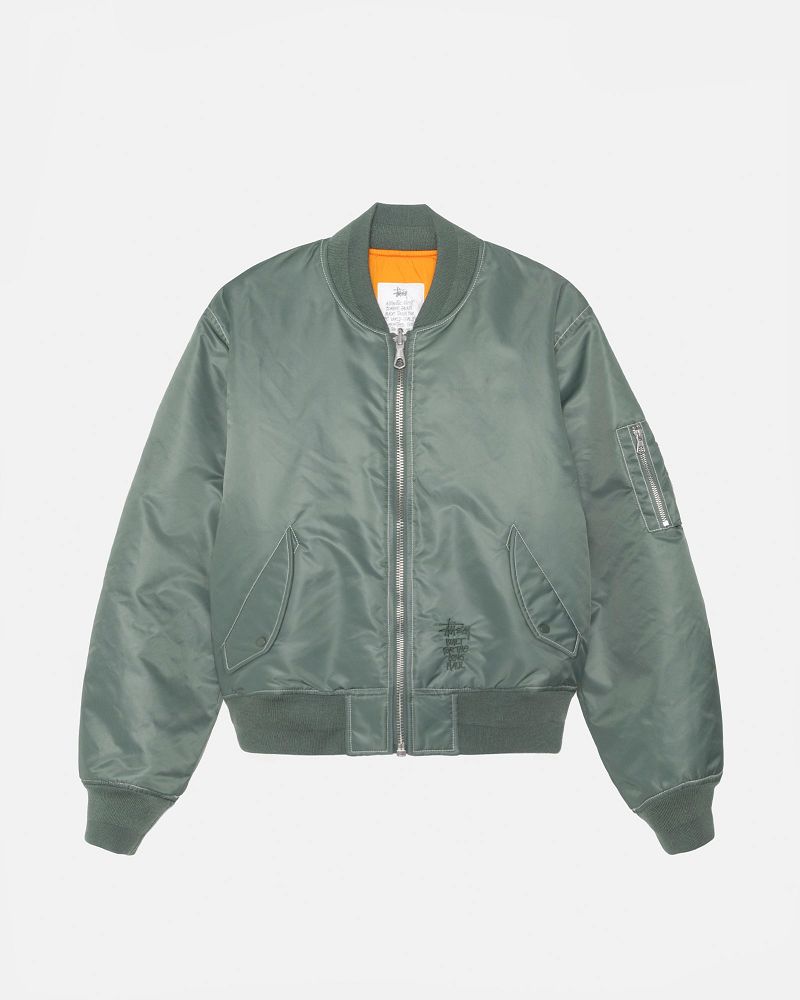 STUSSY BUILT REVERSIBLE BOMBER JACKET Vert | STUSSY-56387