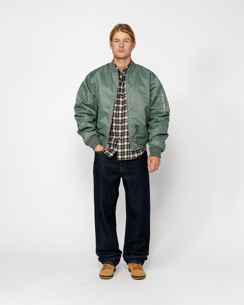 STUSSY BUILT REVERSIBLE BOMBER JACKET Vert | STUSSY-56387