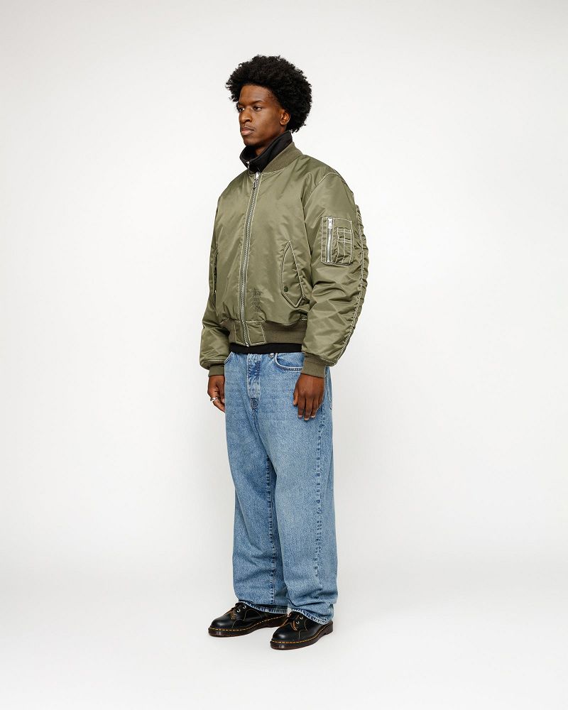 STUSSY BUILT REVERSIBLE BOMBER JACKET Vert Olive | STUSSY-56385