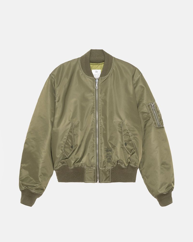 STUSSY BUILT REVERSIBLE BOMBER JACKET Vert Olive | STUSSY-56385