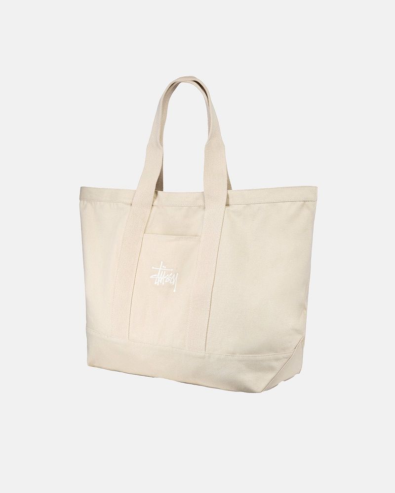 STUSSY CANVAS XL TOTE BAG Beige | STUSSY-55893