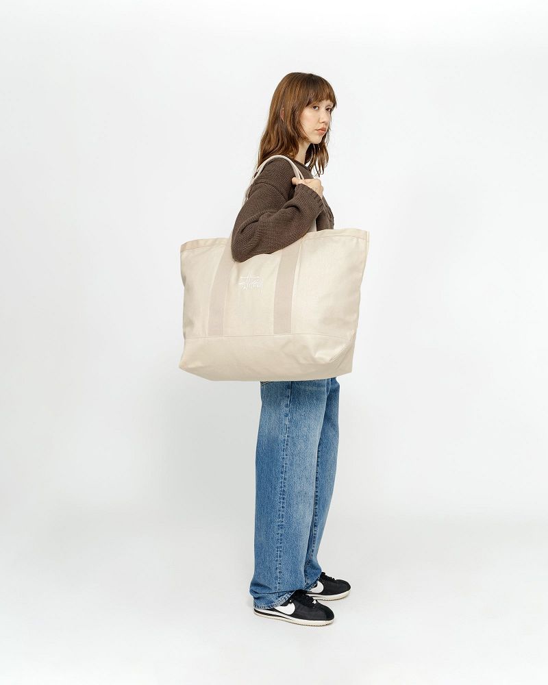 STUSSY CANVAS XL TOTE BAG Beige | STUSSY-55893