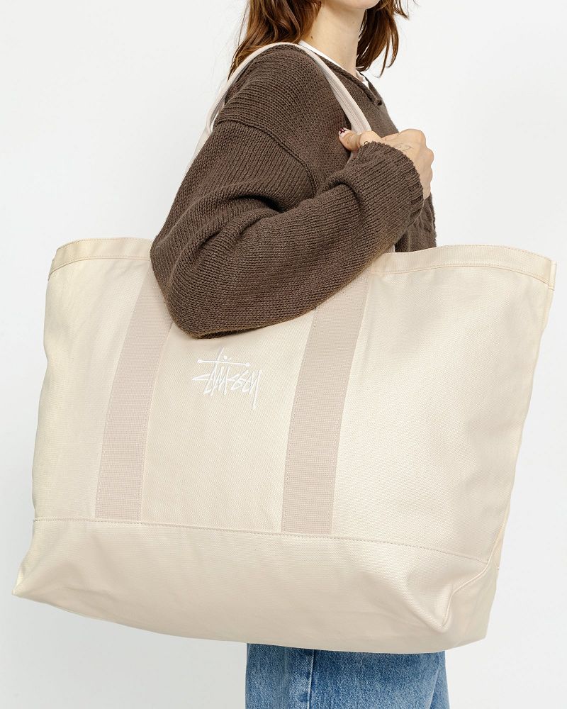 STUSSY CANVAS XL TOTE BAG Beige | STUSSY-55893