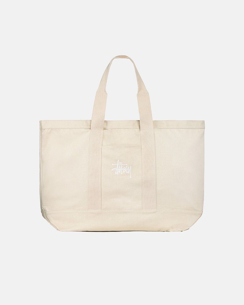 STUSSY CANVAS XL TOTE BAG Beige | STUSSY-55893