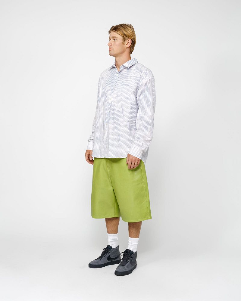STUSSY CLASSIC LS SHIRT BLEACHED POPLIN Bleu | STUSSY-56157