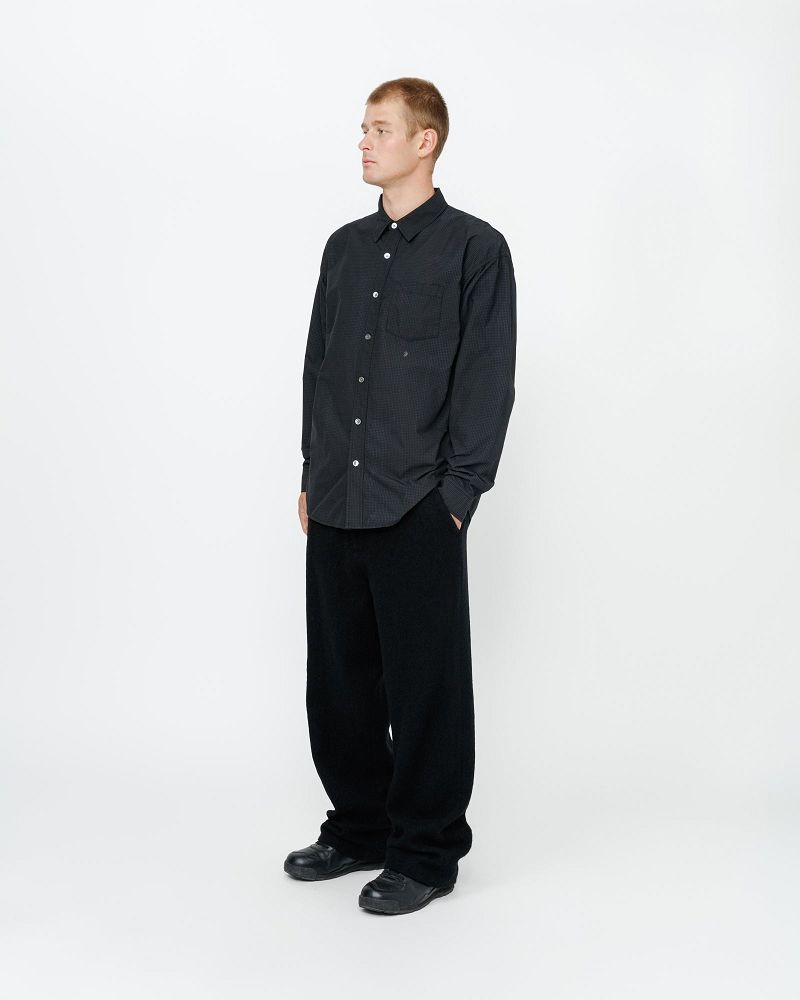 STUSSY CLASSIC LS SHIRT SPRAYED Bleu | STUSSY-56156