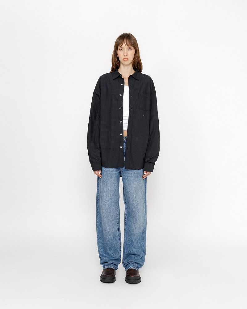 STUSSY CLASSIC LS SHIRT SPRAYED Bleu | STUSSY-56156