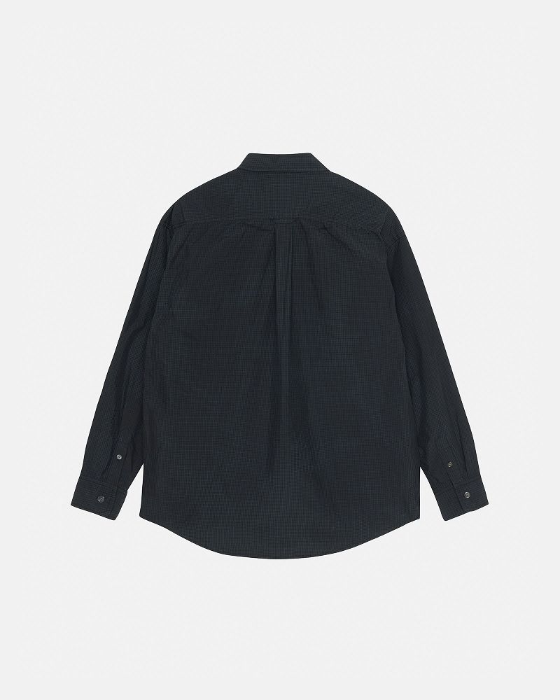 STUSSY CLASSIC LS SHIRT SPRAYED Bleu | STUSSY-56156