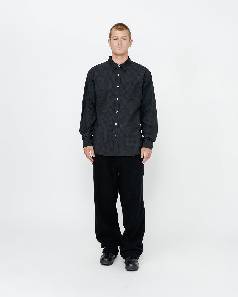 STUSSY CLASSIC LS SHIRT SPRAYED Bleu | STUSSY-56156