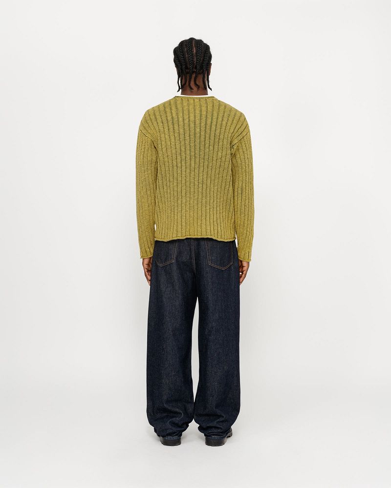 STUSSY COTTON SLUB RIB CREW Vert | STUSSY-56199