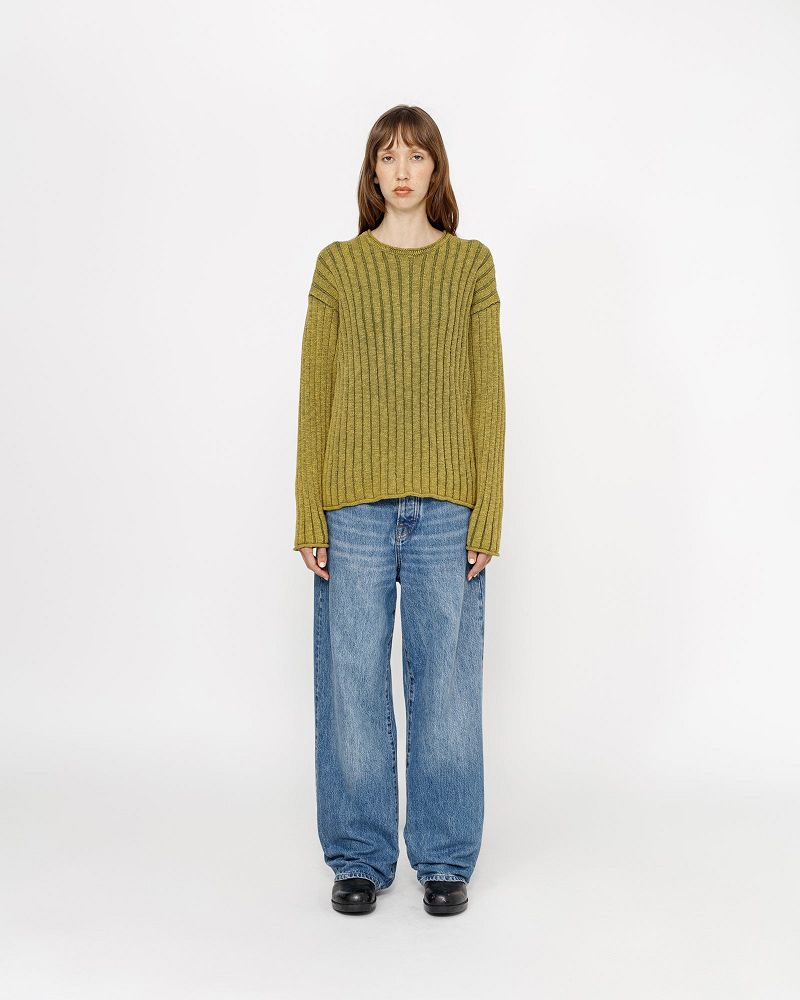 STUSSY COTTON SLUB RIB CREW Vert | STUSSY-56199