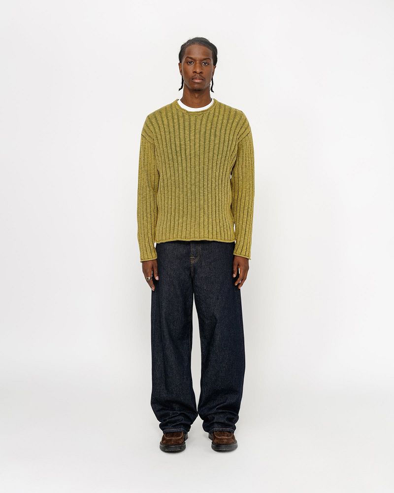 STUSSY COTTON SLUB RIB CREW Vert | STUSSY-56199