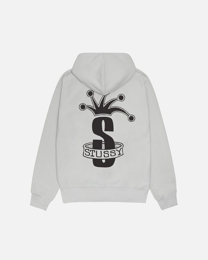 STUSSY CROWN BAND ZIP HOODIE Grise Clair | STUSSY-55828
