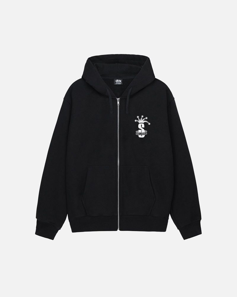 STUSSY CROWN BAND ZIP HOODIE Noir | STUSSY-55827