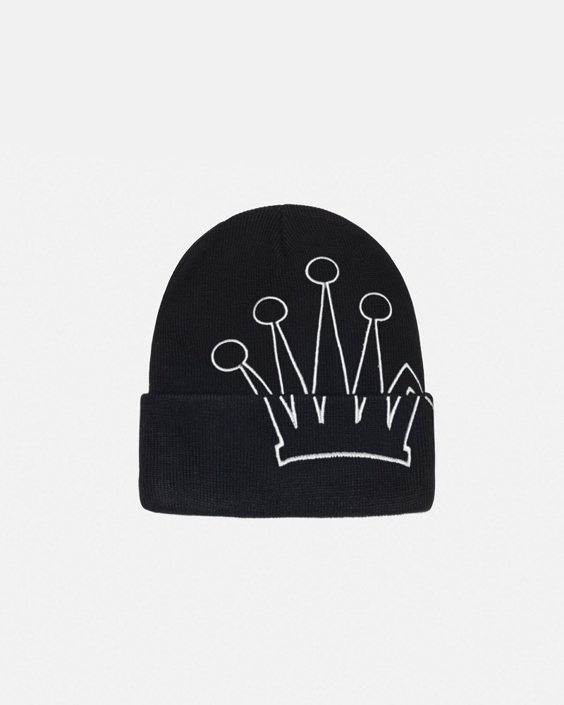 STUSSY CUFF BEANIE CROWN Noir | STUSSY-56028