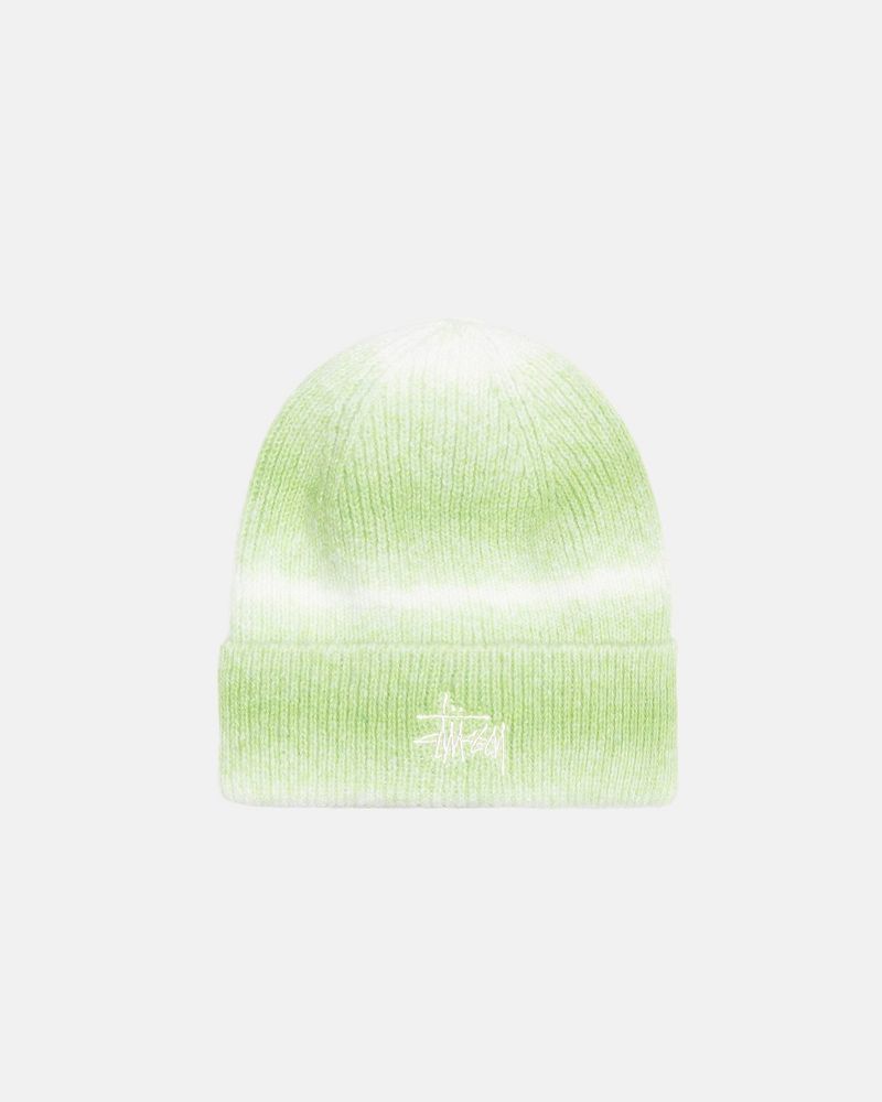 STUSSY CUFF BEANIE KNIT STRIPE Vert Clair | STUSSY-56022