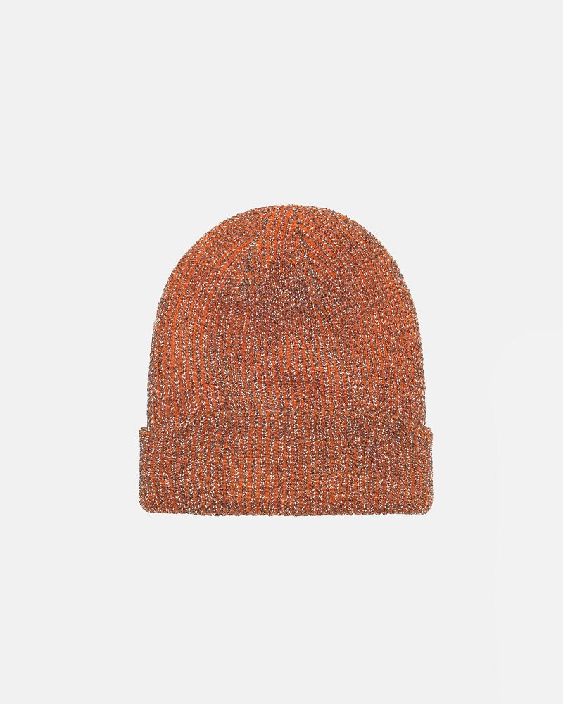 STUSSY CUFF BEANIE REFLECTIVE YARN Orange | STUSSY-56023