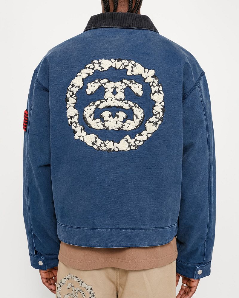 STUSSY DENIM TEARS CANVAS JACKET Bleu | STUSSY-56342