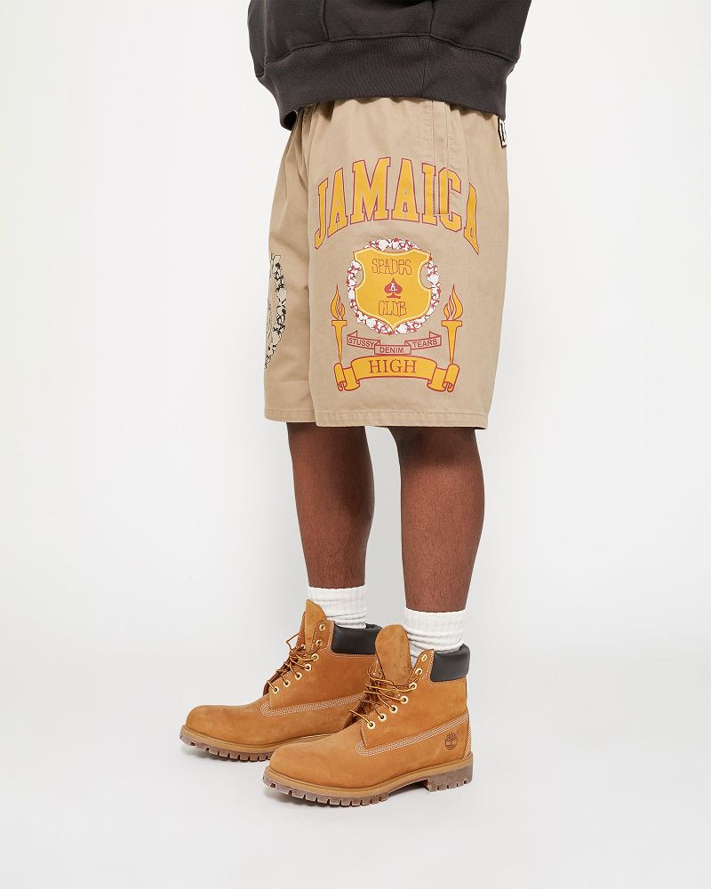 STUSSY DENIM TEARS GYM SHORT Kaki | STUSSY-56036