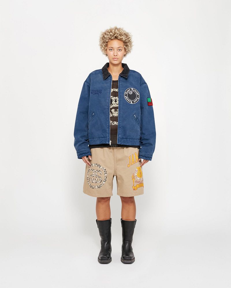 STUSSY DENIM TEARS GYM SHORT Kaki | STUSSY-56036