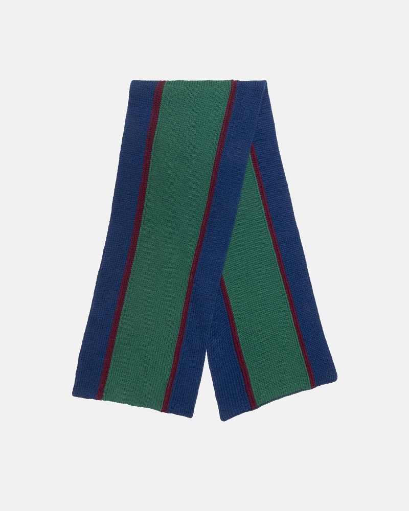STUSSY DENIM TEARS KNITTED STRIPE SCARF Vert | STUSSY-55874