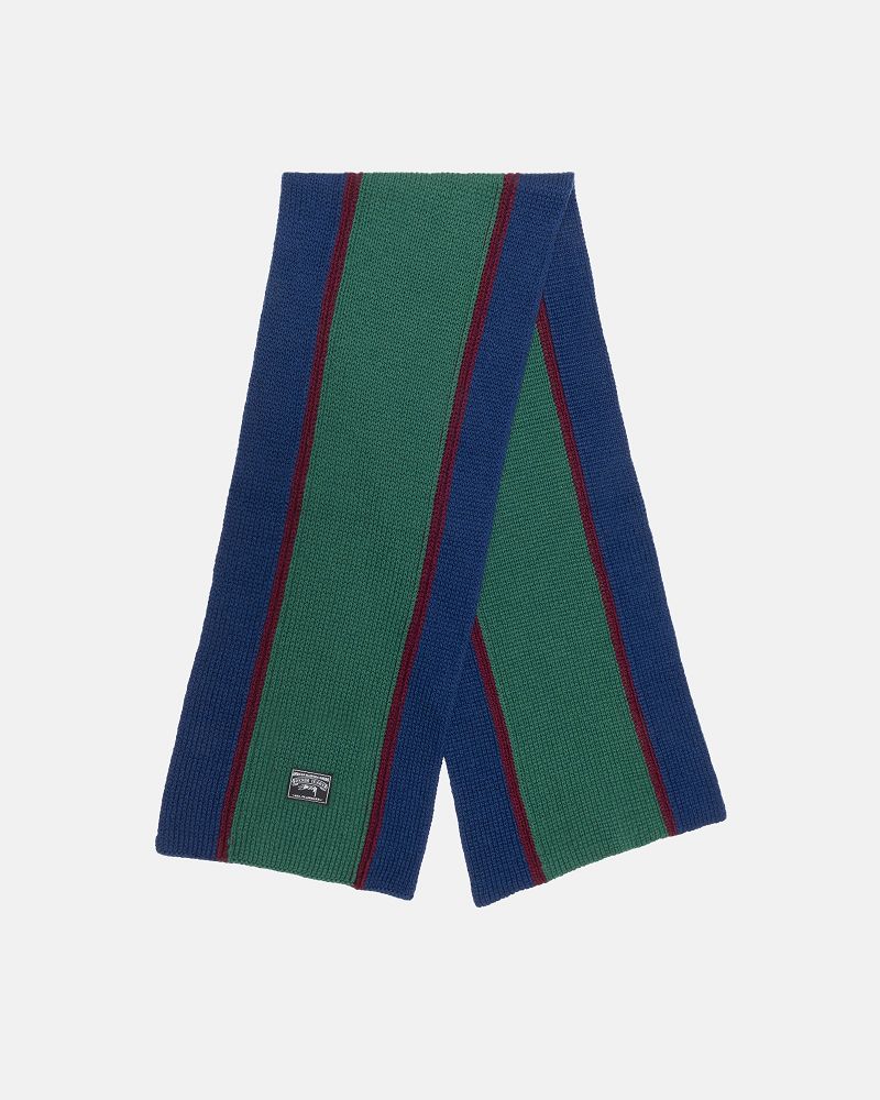STUSSY DENIM TEARS KNITTED STRIPE SCARF Vert | STUSSY-55874