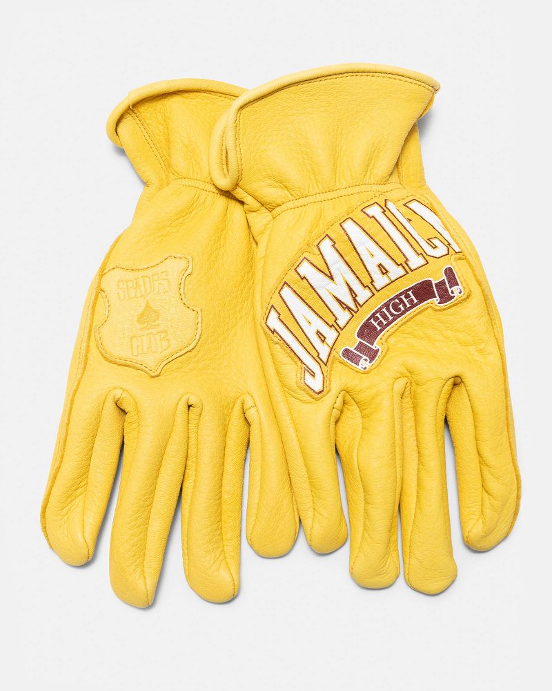 STUSSY DENIM TEARS LEATHER GLOVES Jaune | STUSSY-55856