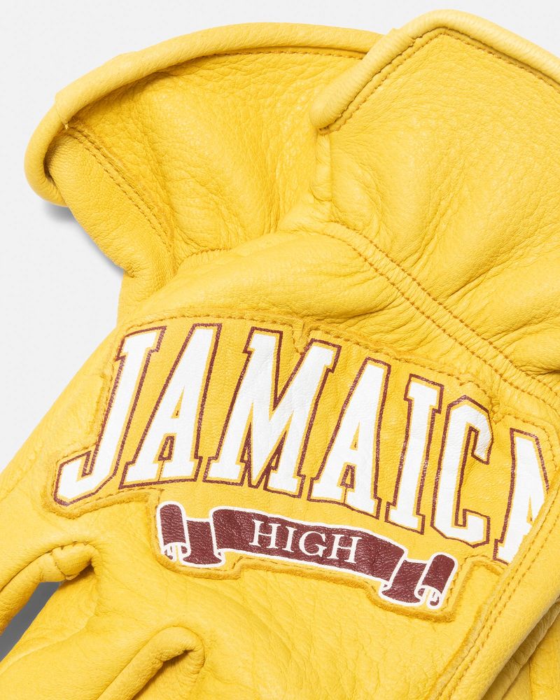 STUSSY DENIM TEARS LEATHER GLOVES Jaune | STUSSY-55856