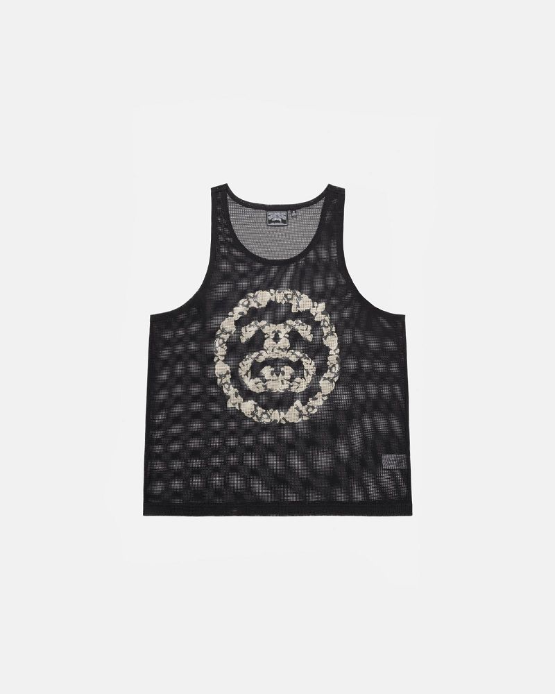 STUSSY DENIM TEARS MESH TANK Noir | STUSSY-56167