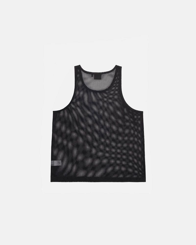 STUSSY DENIM TEARS MESH TANK Noir | STUSSY-56167