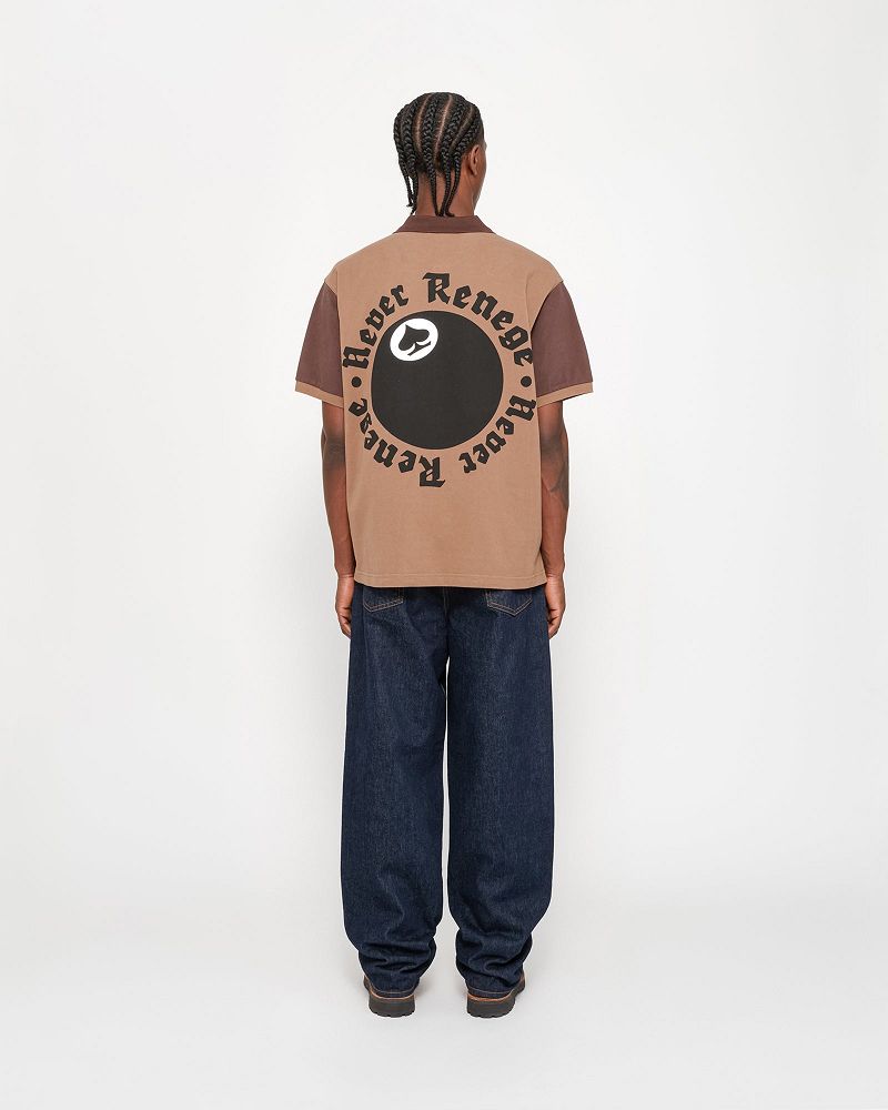 STUSSY DENIM TEARS PIQUE POLO Marron | STUSSY-56169