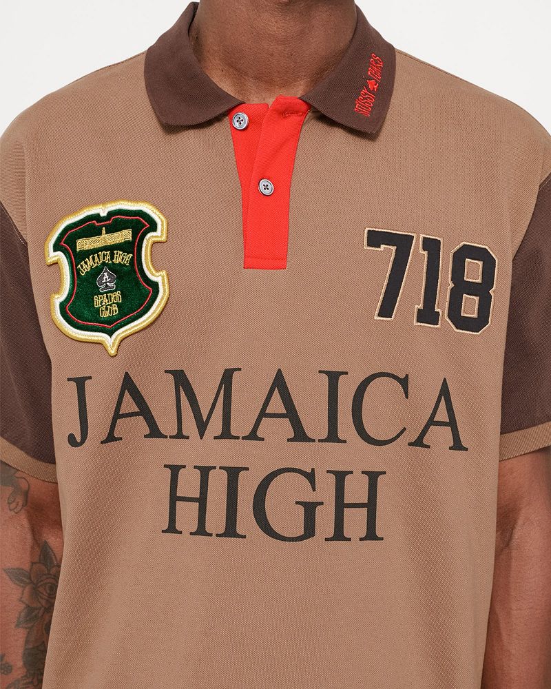 STUSSY DENIM TEARS PIQUE POLO Marron | STUSSY-56169