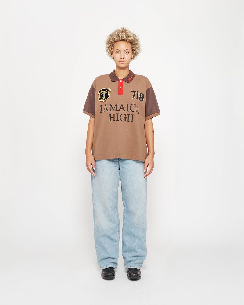 STUSSY DENIM TEARS PIQUE POLO Marron | STUSSY-56169