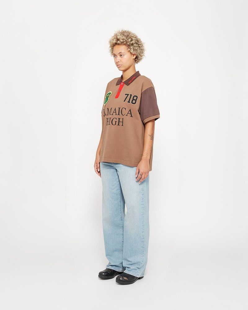 STUSSY DENIM TEARS PIQUE POLO Marron | STUSSY-56169