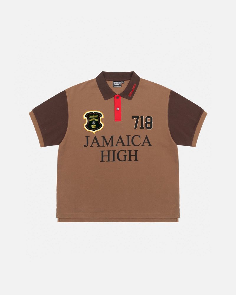 STUSSY DENIM TEARS PIQUE POLO Marron | STUSSY-56169