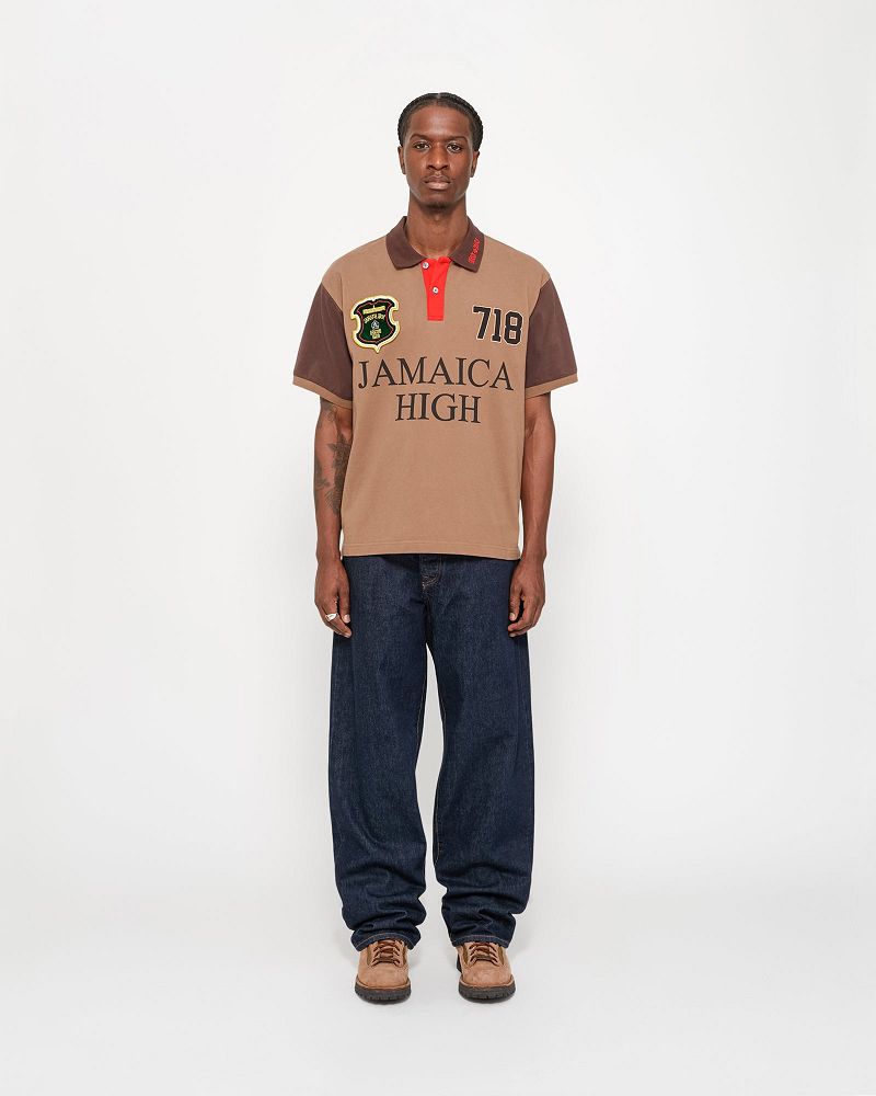 STUSSY DENIM TEARS PIQUE POLO Marron | STUSSY-56169