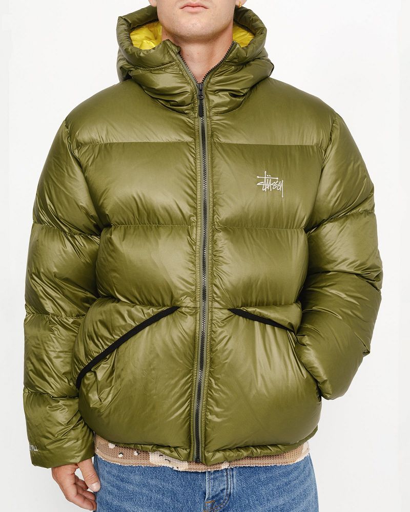 STUSSY DOWN PARKA MICRO RIPSTOP Vert Olive | STUSSY-56352