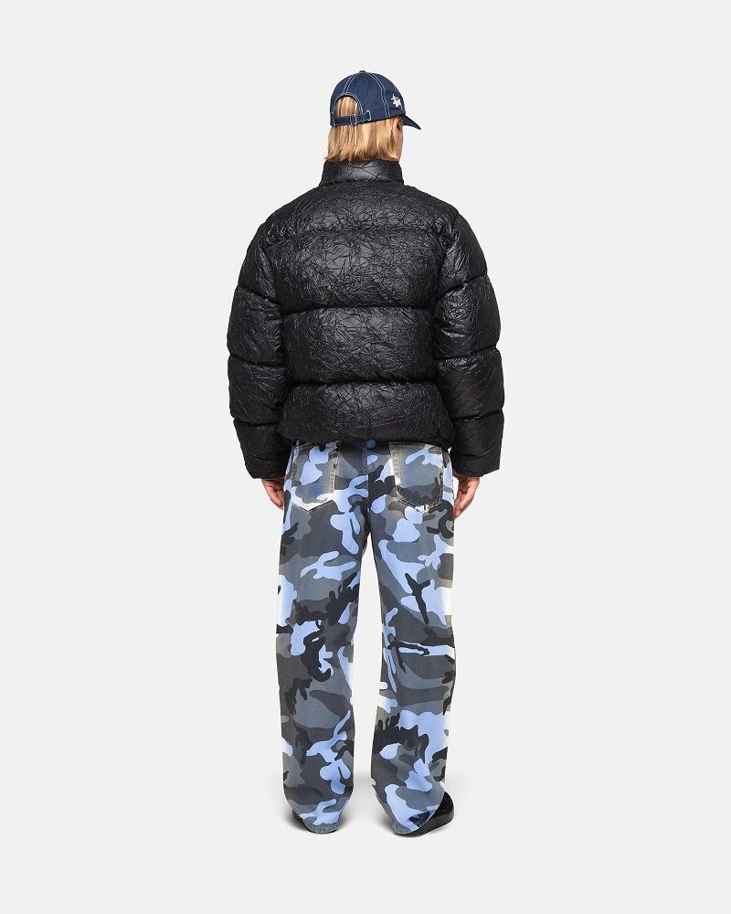 STUSSY DOWN PUFFER WRINKLED NYLON Noir | STUSSY-56363