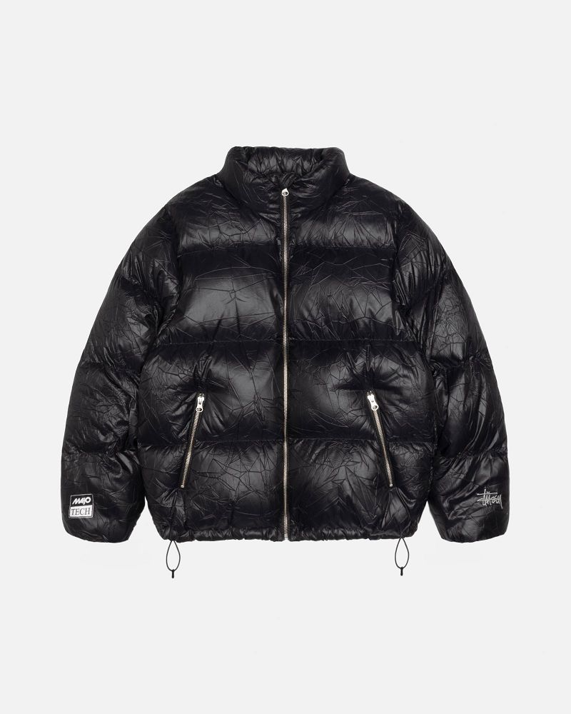 STUSSY DOWN PUFFER WRINKLED NYLON Noir | STUSSY-56363