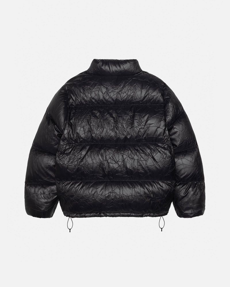 STUSSY DOWN PUFFER WRINKLED NYLON Noir | STUSSY-56363