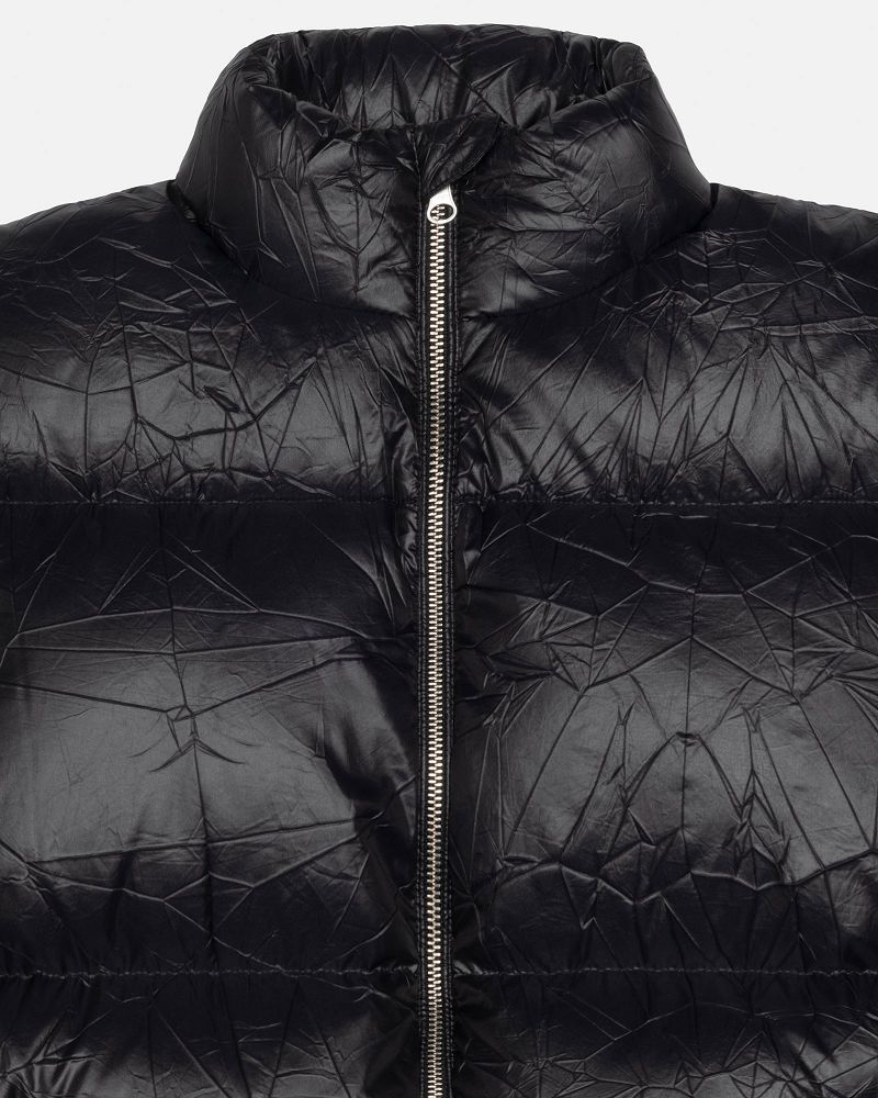 STUSSY DOWN PUFFER WRINKLED NYLON Noir | STUSSY-56363