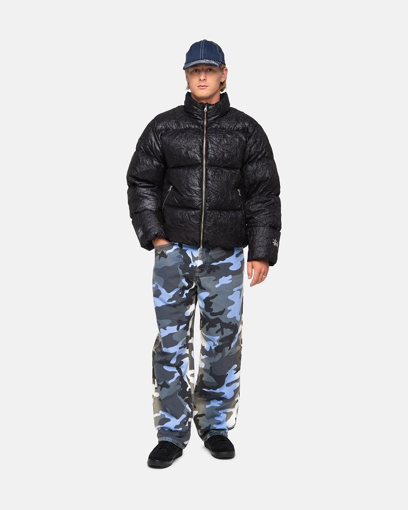 STUSSY DOWN PUFFER WRINKLED NYLON Noir | STUSSY-56363