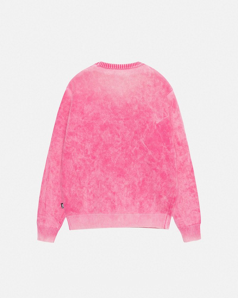 STUSSY FADED COTTON KNIT CREW Rose | STUSSY-56202