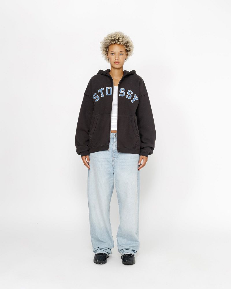 STUSSY FADED GRAPHIC ZIP HOODIE Noir | STUSSY-55829