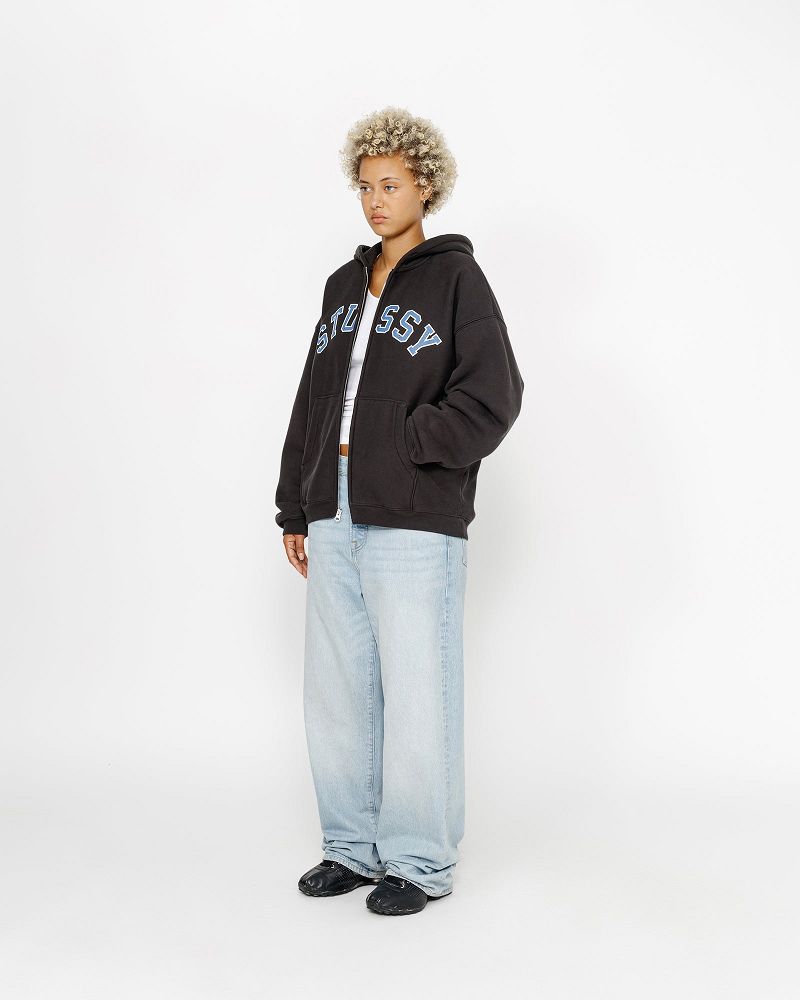 STUSSY FADED GRAPHIC ZIP HOODIE Noir | STUSSY-55829